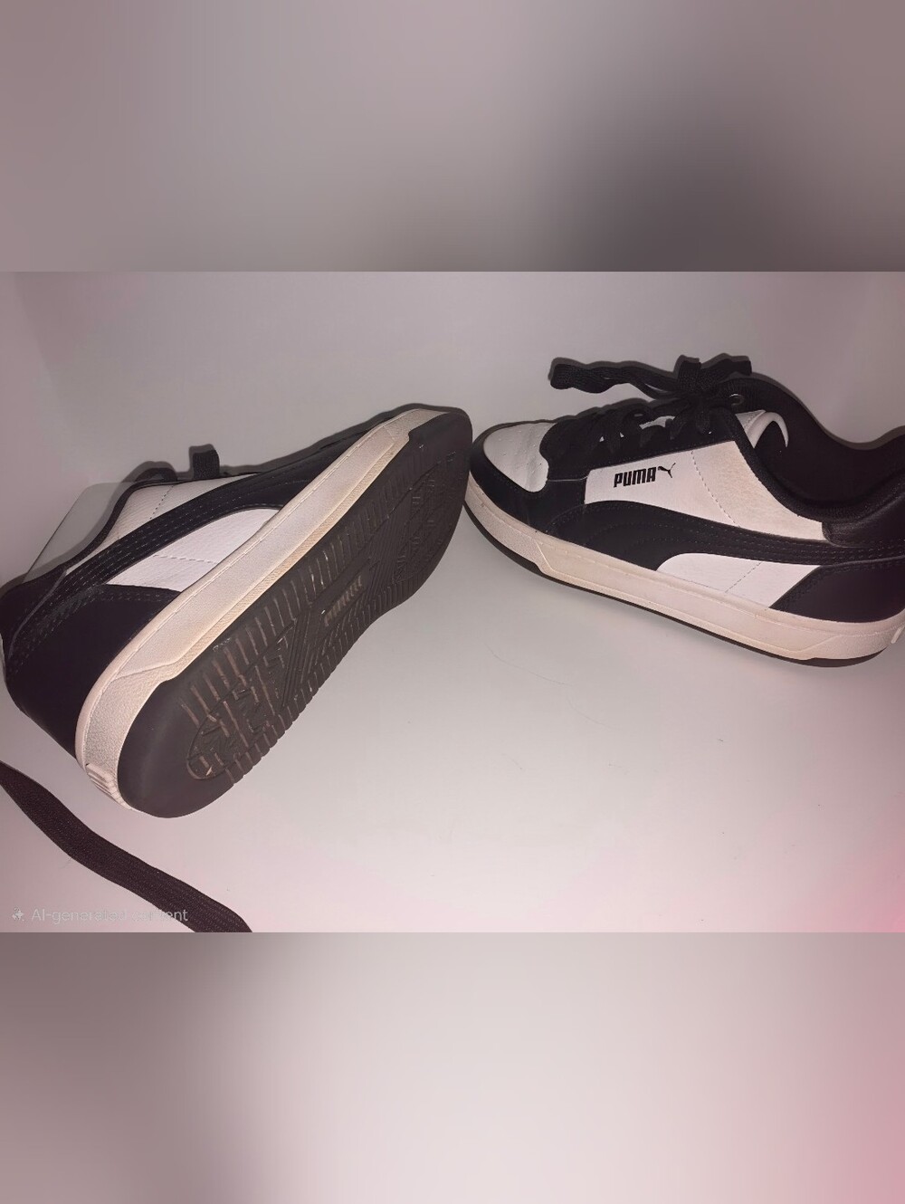 Puma Black and White Low-Top Sneakers